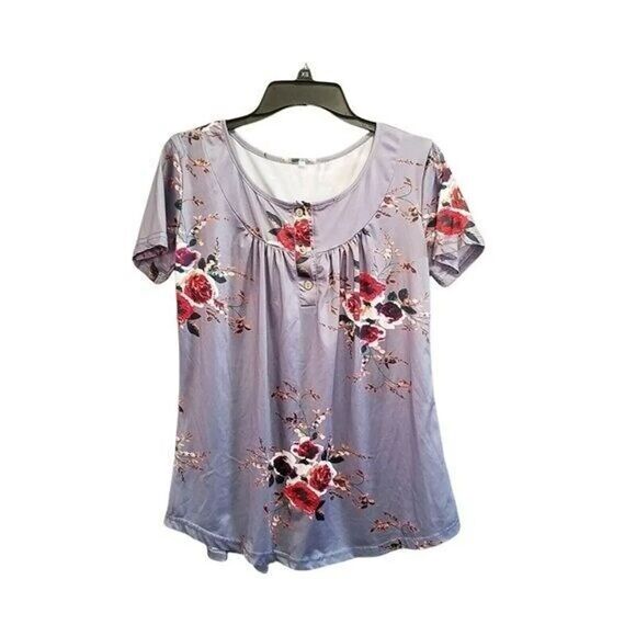 Bundle Lot of 4 Liz Baker Shein Womens Sz M Short Sleeve Blouse - Picture 4 of 10